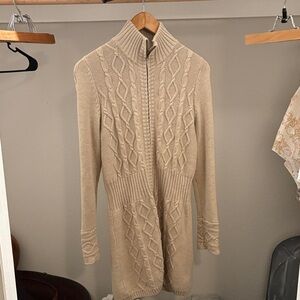 Beige Cable Knit Cardigan